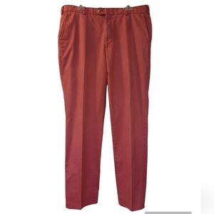 Peter Millar Men's pants size 38/32 coral front pleat khakis button and zipper